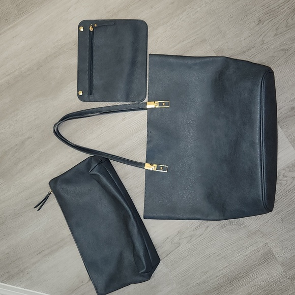 Sasha + Sofi 3pc Bag. Vegan Leather - Picture 4 of 11